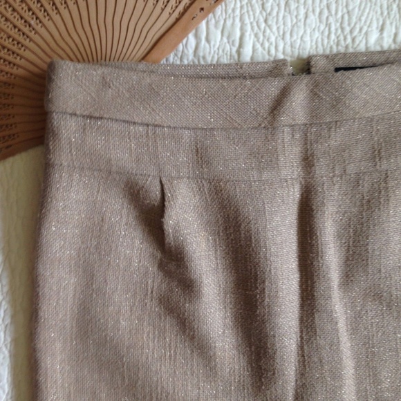 J.Crew Mini Skirt Tan Gold Shimmer Roll Waist 2 - Picture 6 of 7